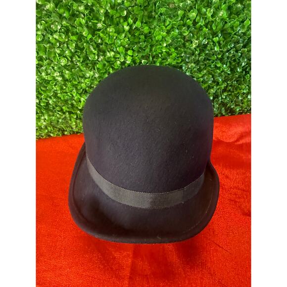 Vtg 1950s Glamour Felts Black Wool Derby Hat Terry Sales Corp NY Union Made main image 5